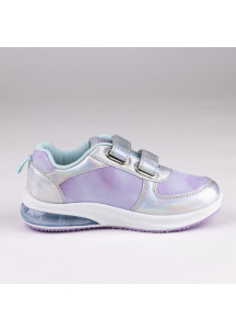 LED Trainers Frozen Velcro Silver